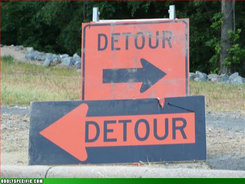 detour road sign. Funny Signs - He Went THAT Way